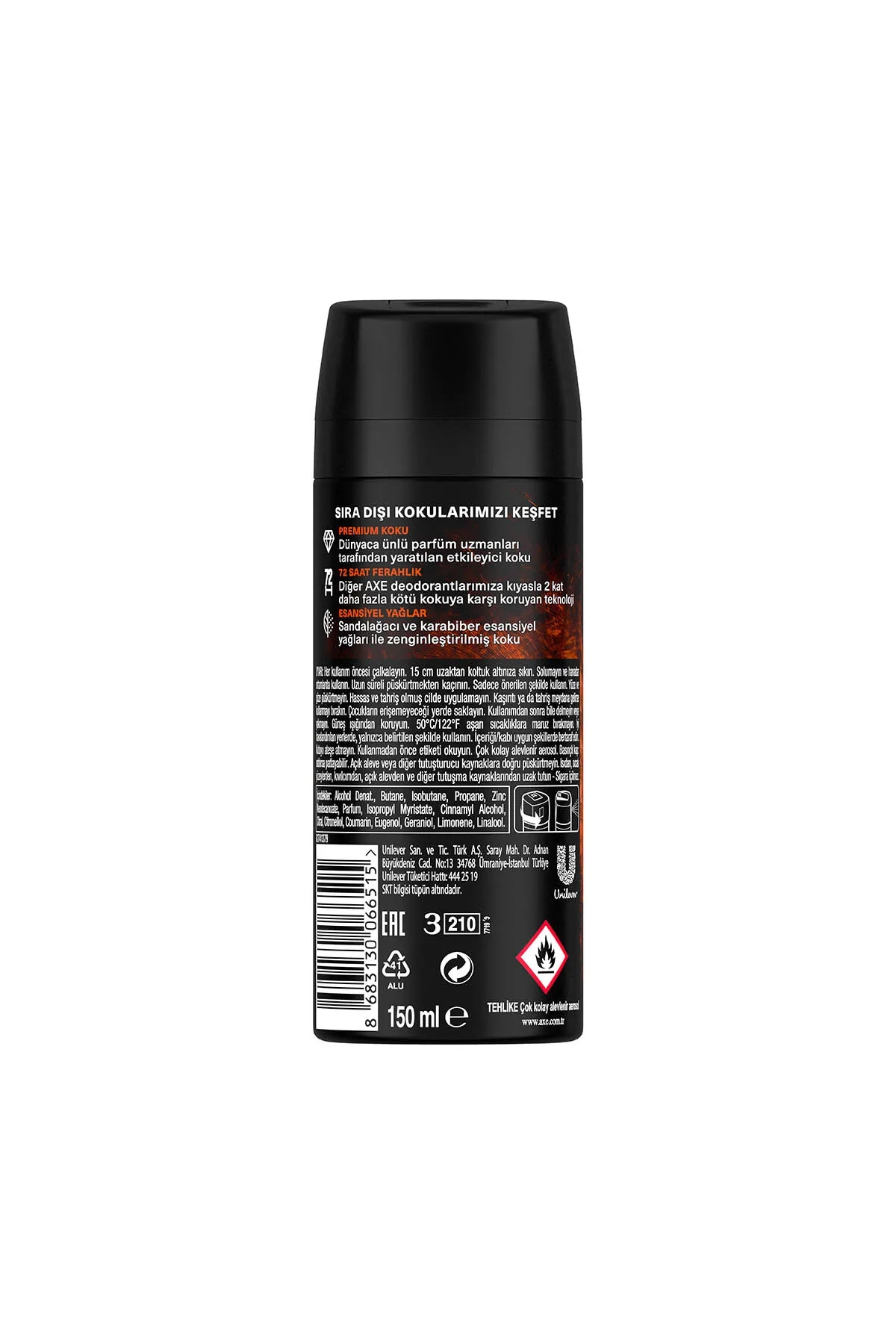 Axe Copper Santal Body Sprey Erkek Deodorant 150 Ml  315290