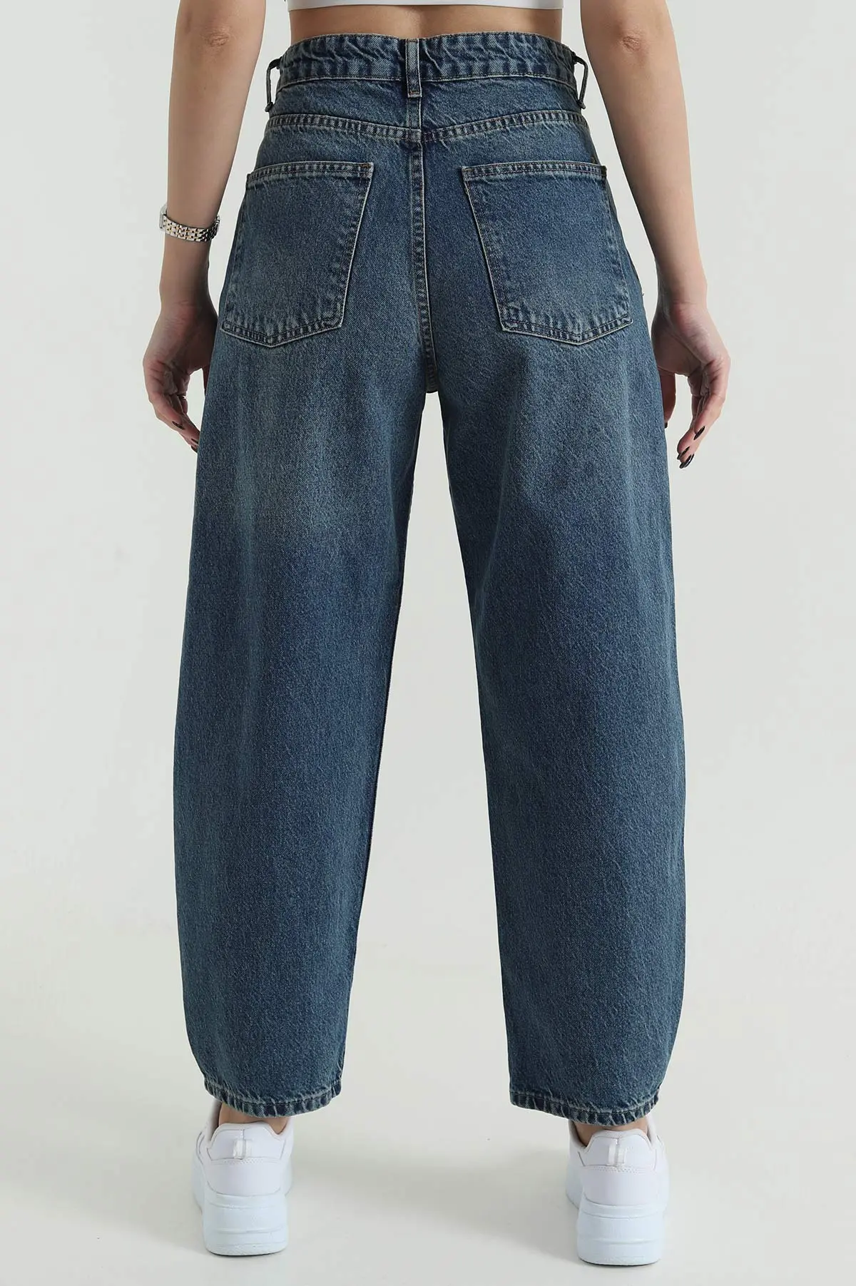 Baggy Fit Barrel Kadın Kot Pantolon 423741
