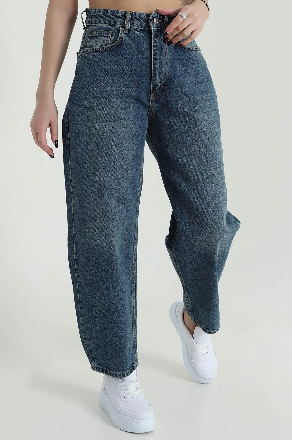 Baggy Fit Barrel Kadın Kot Pantolon 423741