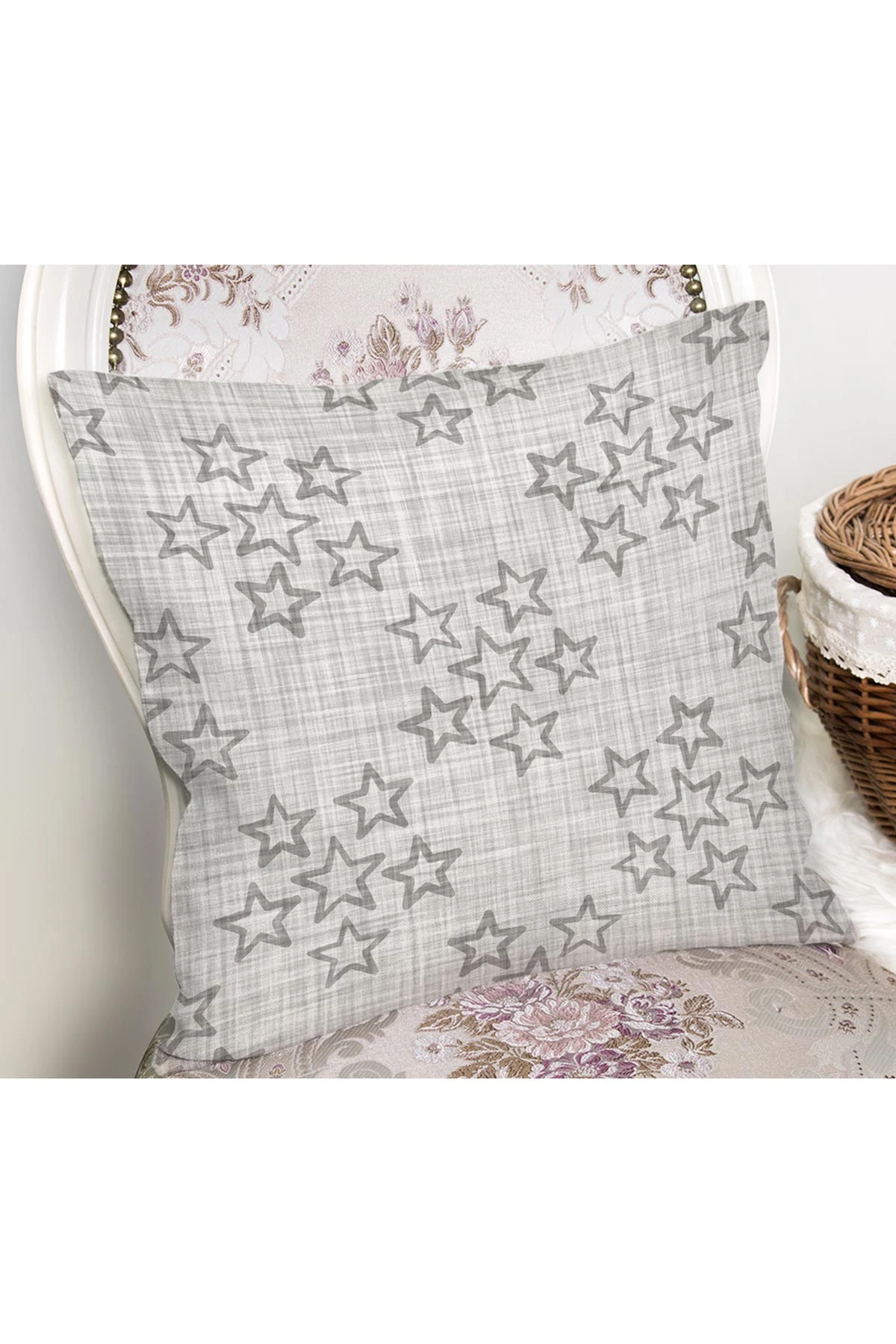 Taş 43x43 Dijital Baskılı Fermuarlı Modern Kırlent Kılıfı 272759