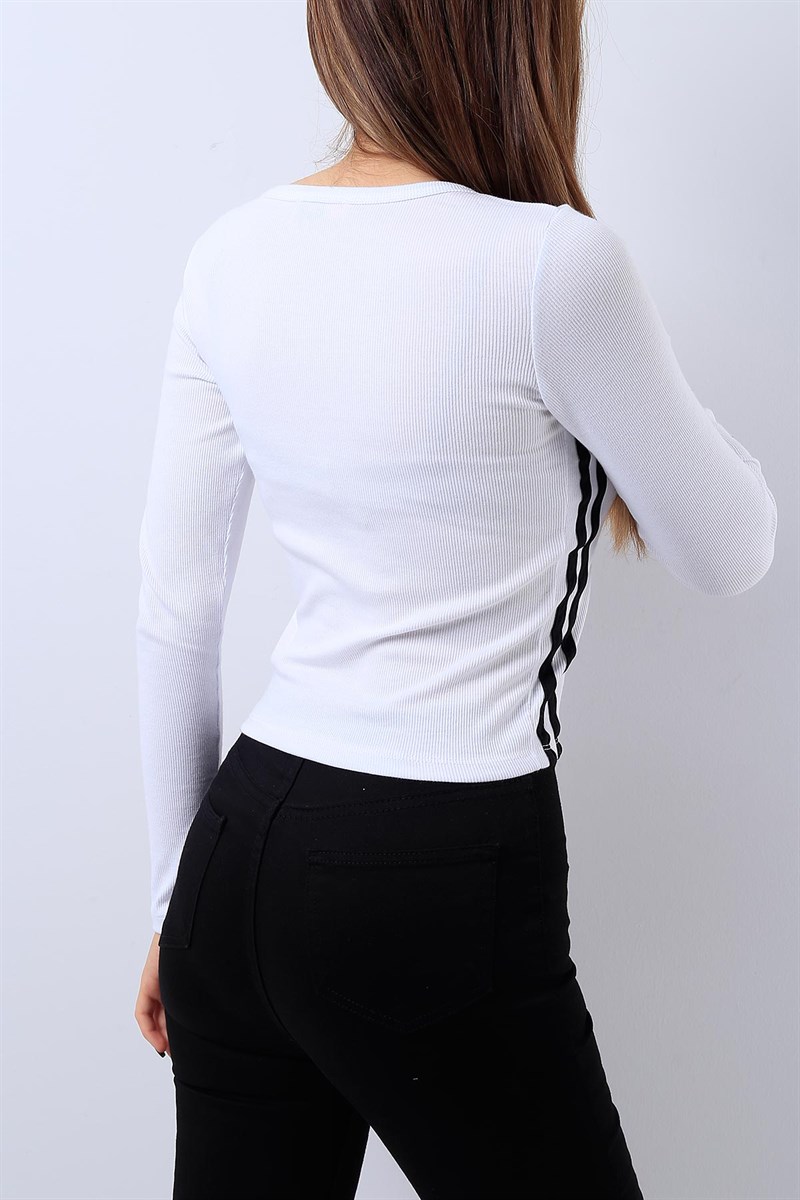 Baskılı Beyaz Bayan Sweat 17701B