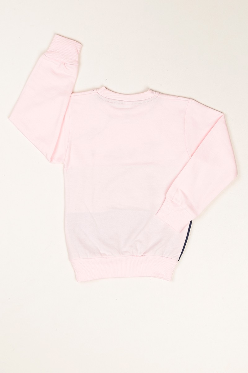 Baskılı İçi Şardonlu Pembe Kız Çocuk Sweat 80666