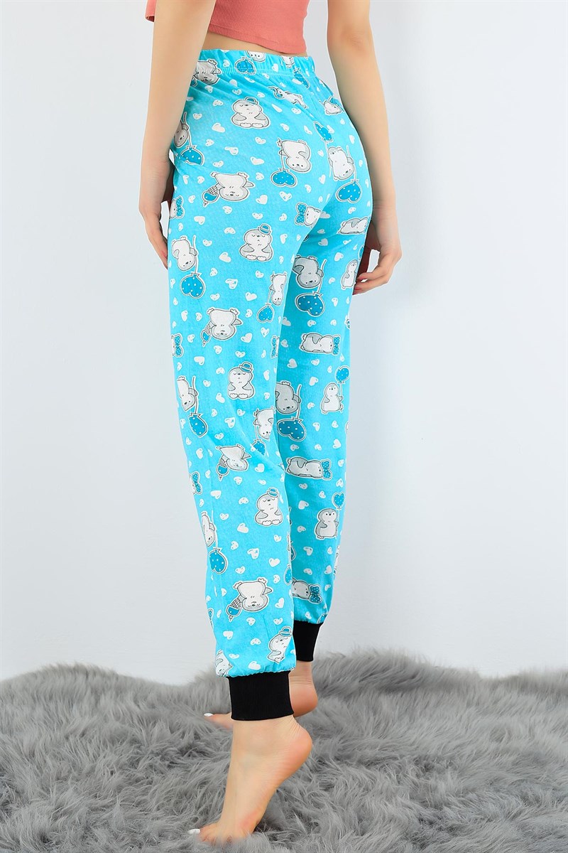 Baskılı Likralı Bayan Pijama Altı 31138