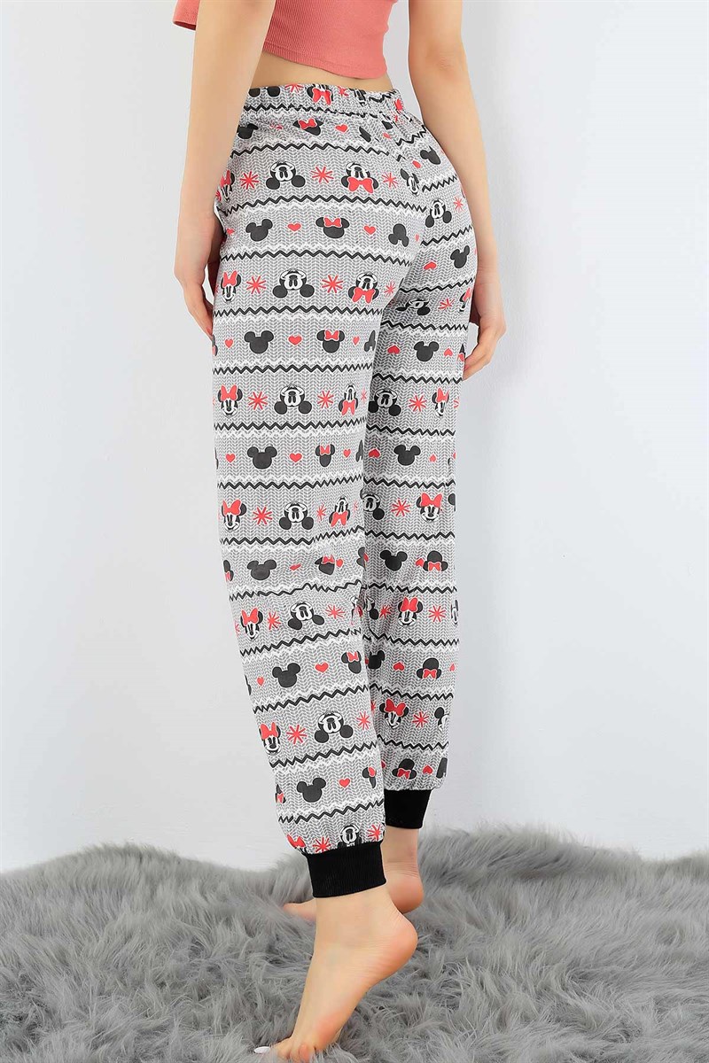 Baskılı Likralı Bayan Pijama Altı 31139