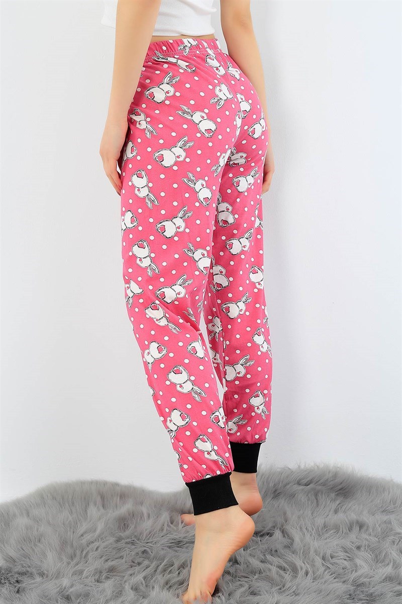 Baskılı Likralı Bayan Pijama Altı 32407