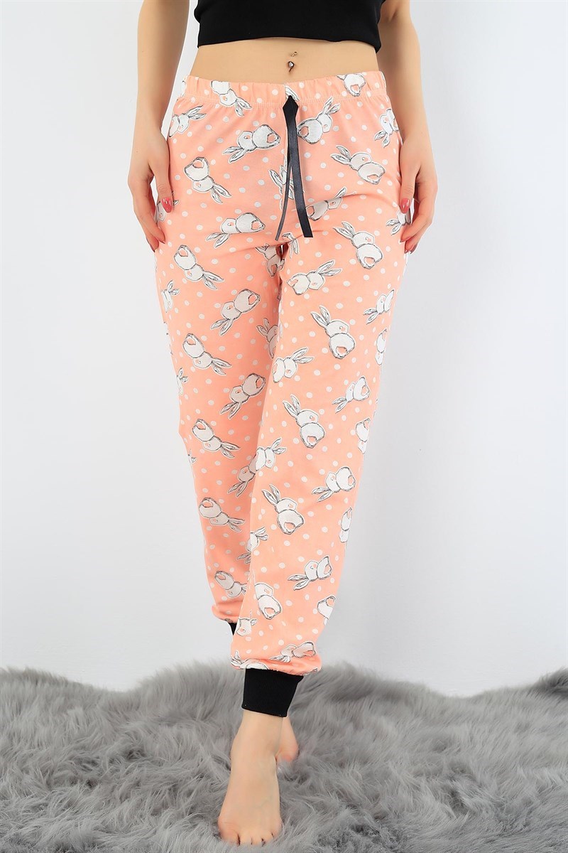 Baskılı Likralı Bayan Pijama Altı 32408