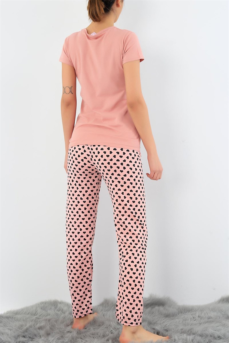 Baskılı Likralı Bayan Pijama Takımı 30795