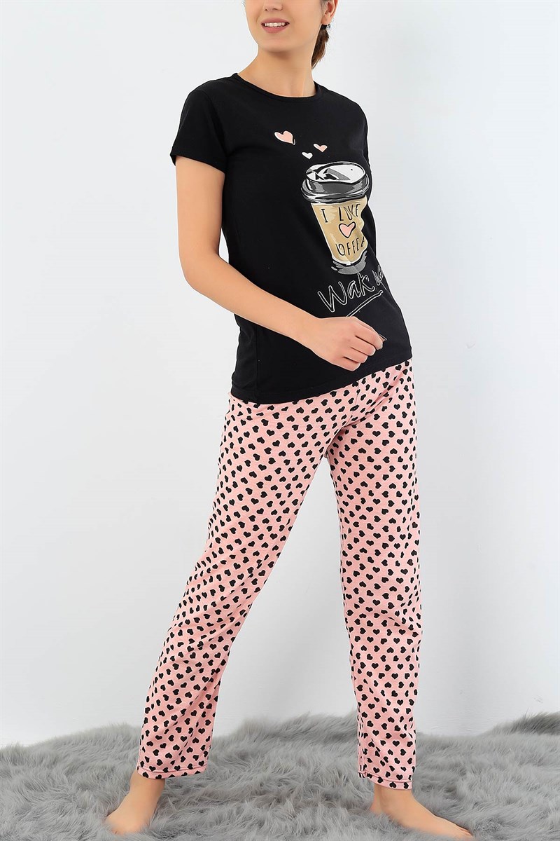 Baskılı Likralı Bayan Pijama Takımı 30800