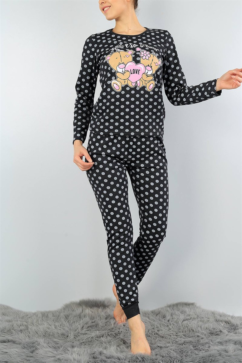 Baskılı Likralı Bayan Pijama Takımı 45779