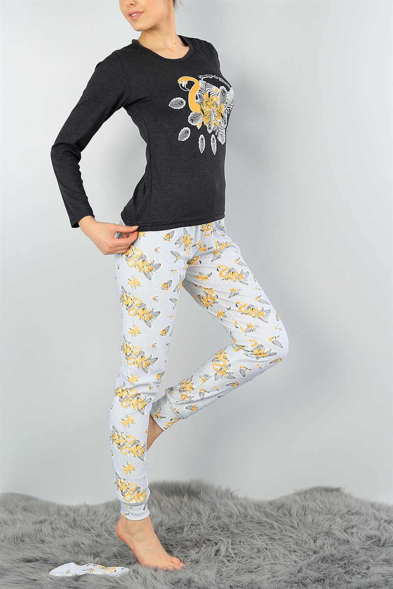 Baskılı Likralı Bayan Pijama Takımı 45786