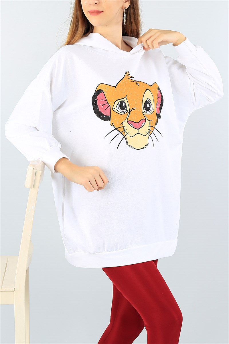 Baskılı Likralı Bayan Sweat Tunik 45672