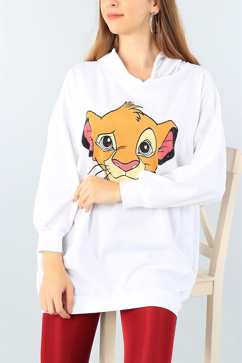 Baskılı Likralı Bayan Sweat Tunik 45672