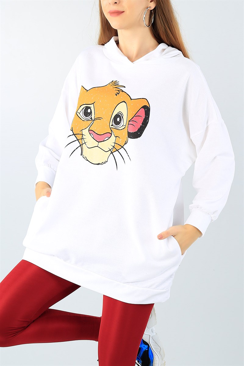 Baskılı Likralı Bayan Sweat Tunik 45672