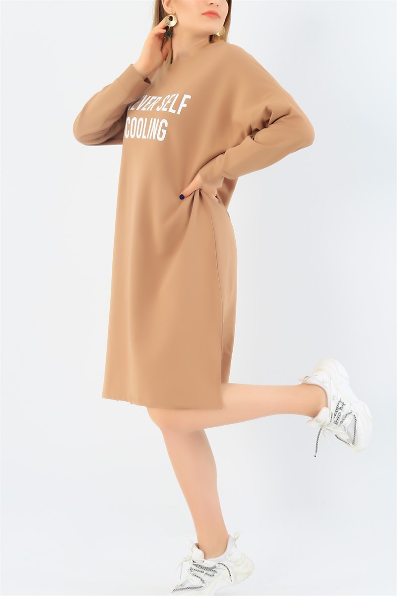Baskılı Likralı Bisküvi Tunik 37671
