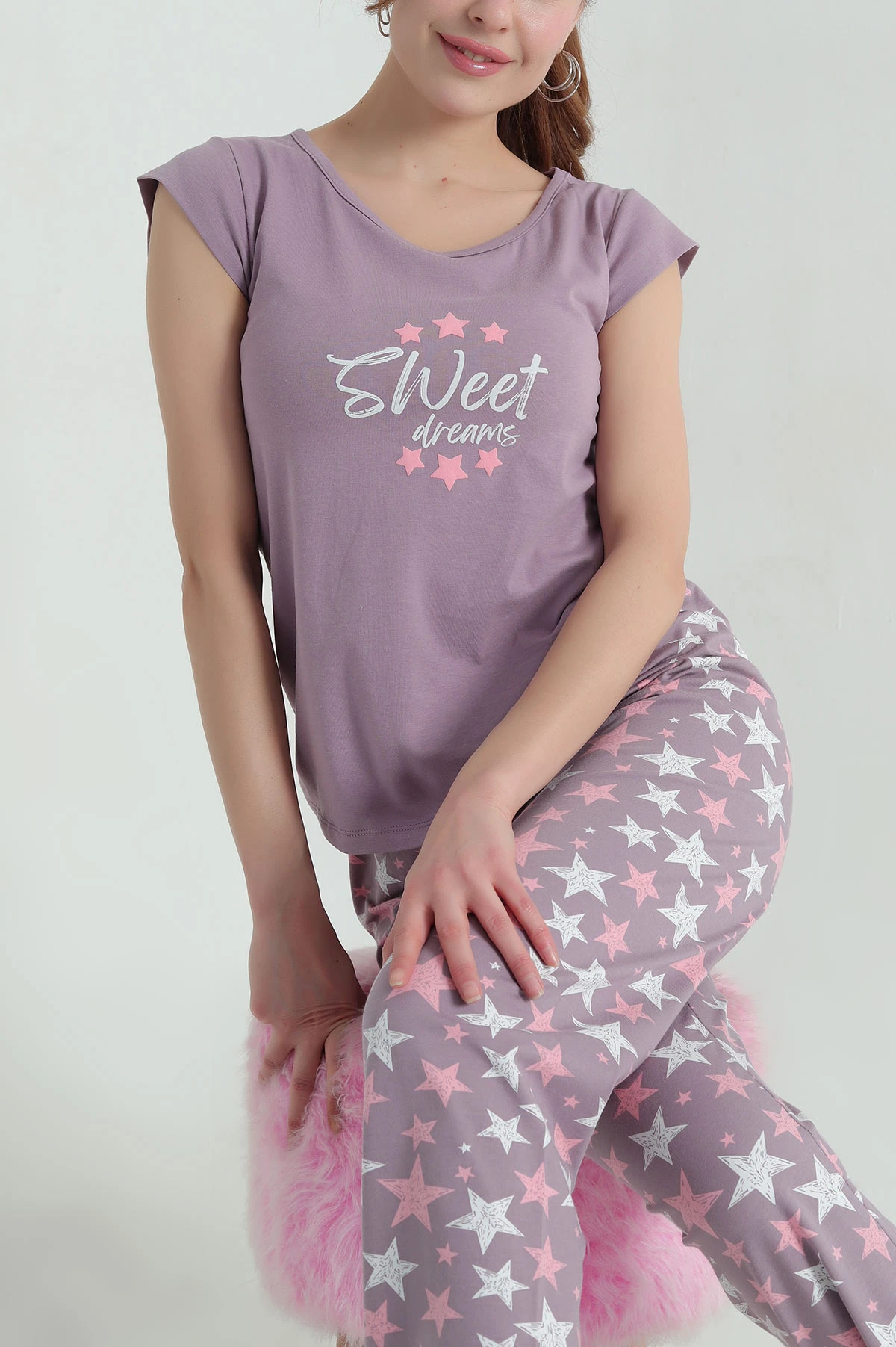 Limissi Viskon Battal Kadın Pijama Takımı 24706 main image 1