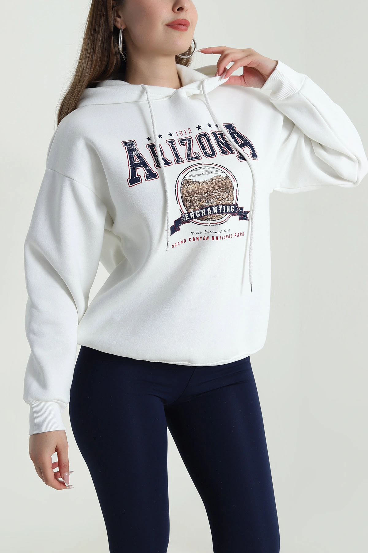 Baskılı Şardonlu Kadın Sweat 489525