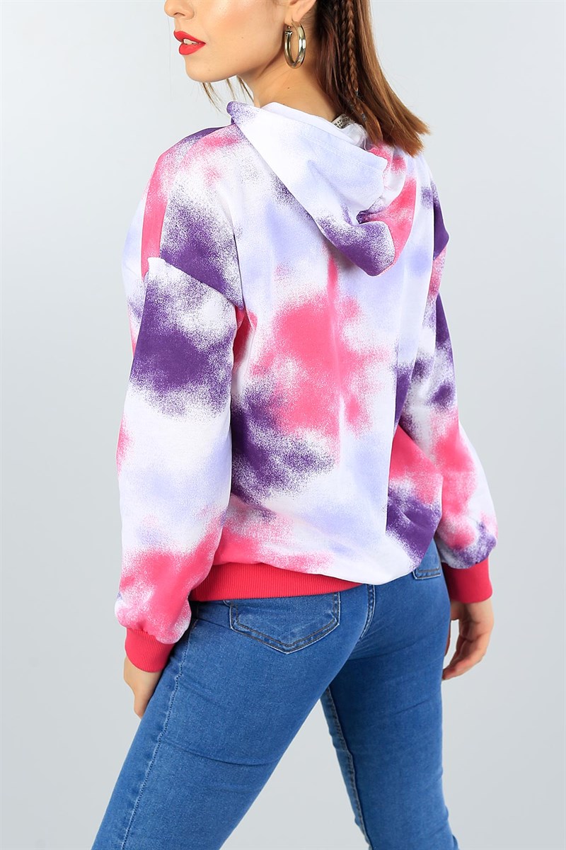 Batik Desenli Likralı Bayan Sweat 40551