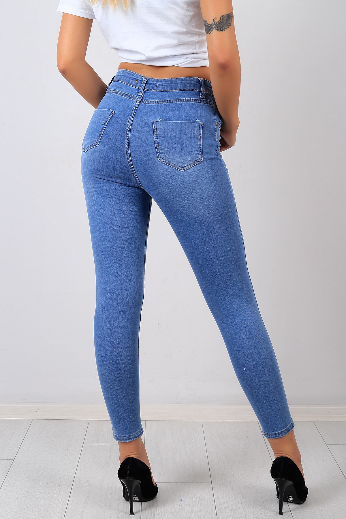 Bayan Likralı Kot Pantolon  8452B