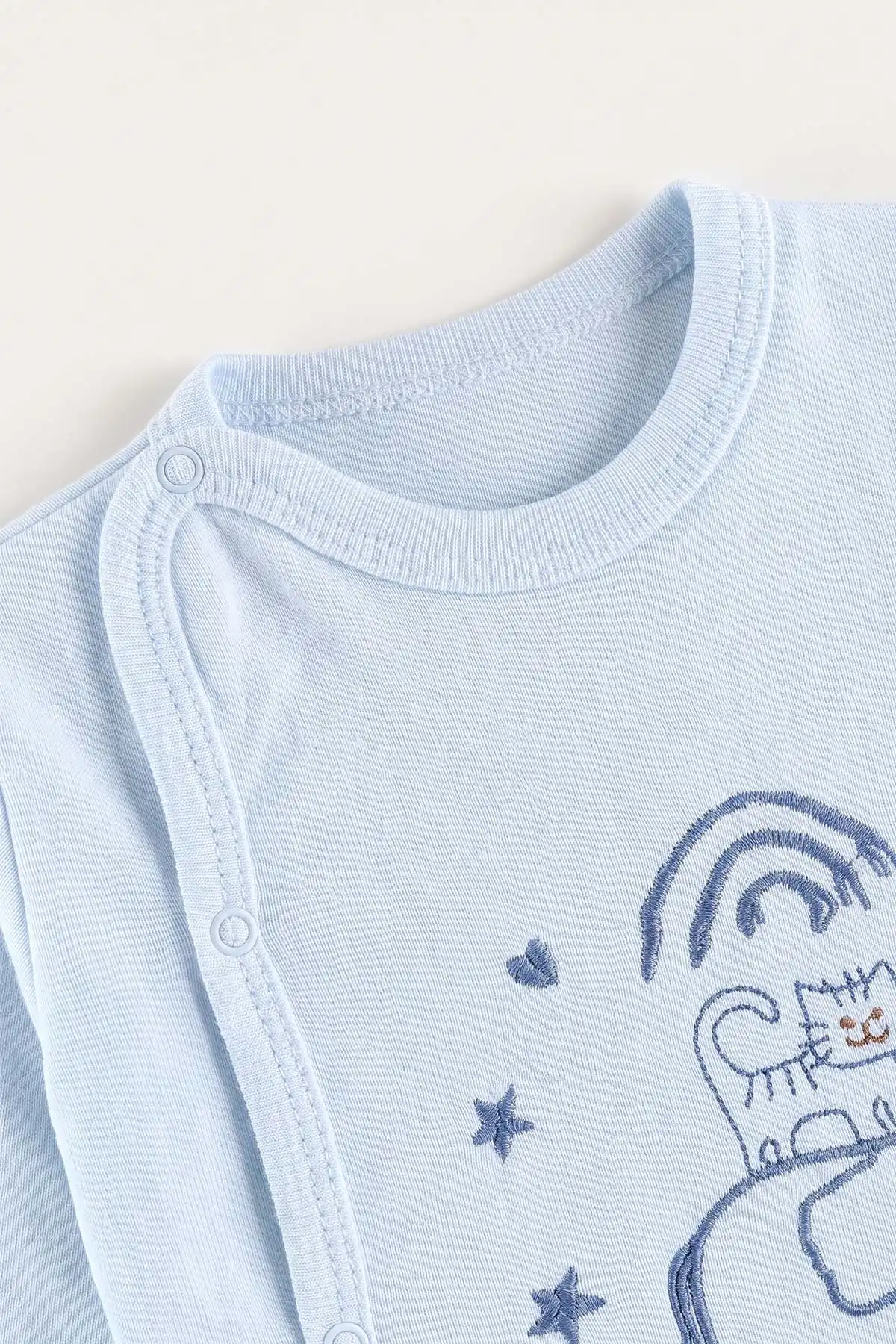 Bebe Mavisi (0-3 Ay)Fil Nakışlı Patikli 3'lü Bebek Takım 477231
