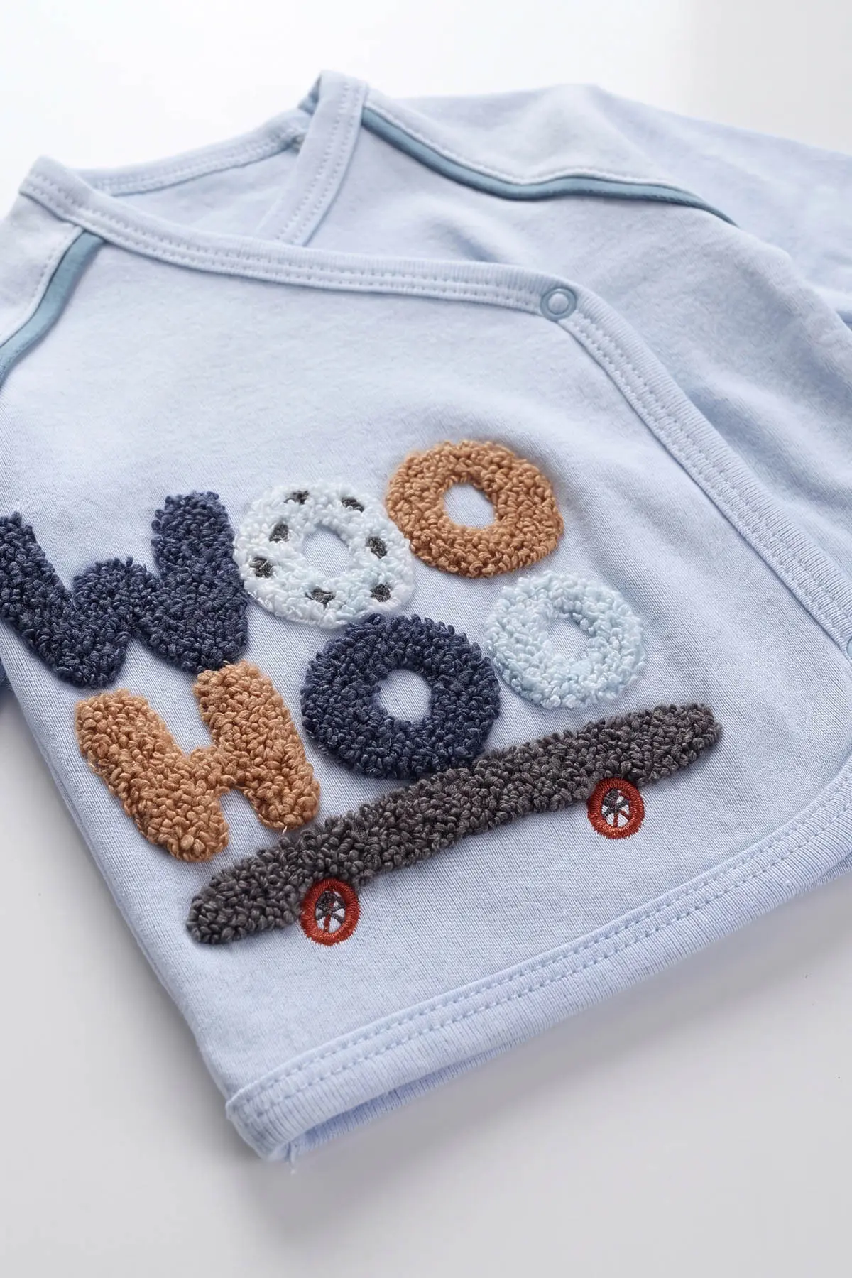 Bebe Mavisi (0-3 Ay)Woo Hoo Kaykay  Nakışlı  Patikli 5'li Erkek Bebek Takım 479307