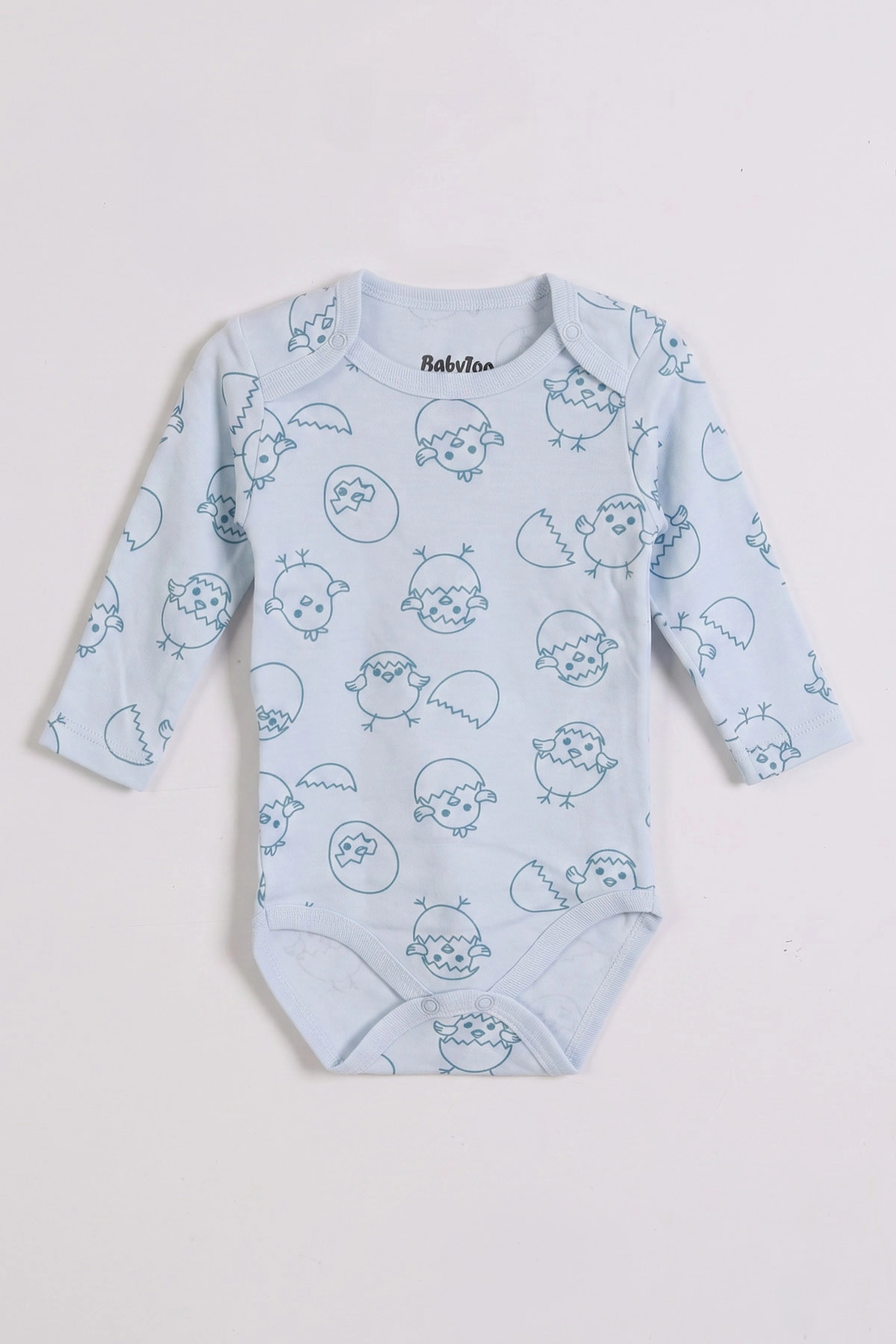 Bebe Mavisi (0-3 Yaş) Civciv Desenli Uzun Kol Bebek &Çocuk Çıtçıtlı Badi 482363