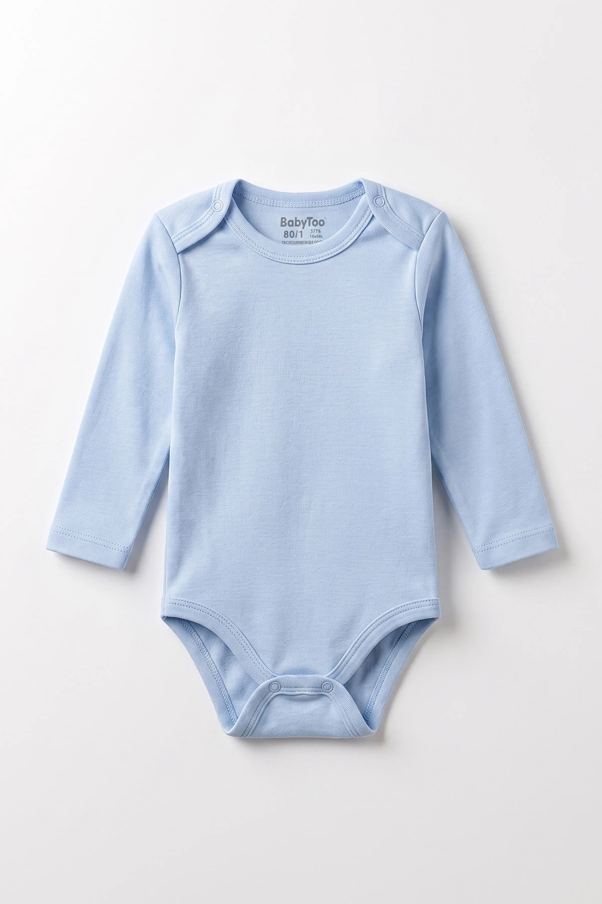 Bebe Mavisi (0-3 Yaş) Düz Uzun Kol Bebek &Çocuk Çıtçıtlı Badi 482356