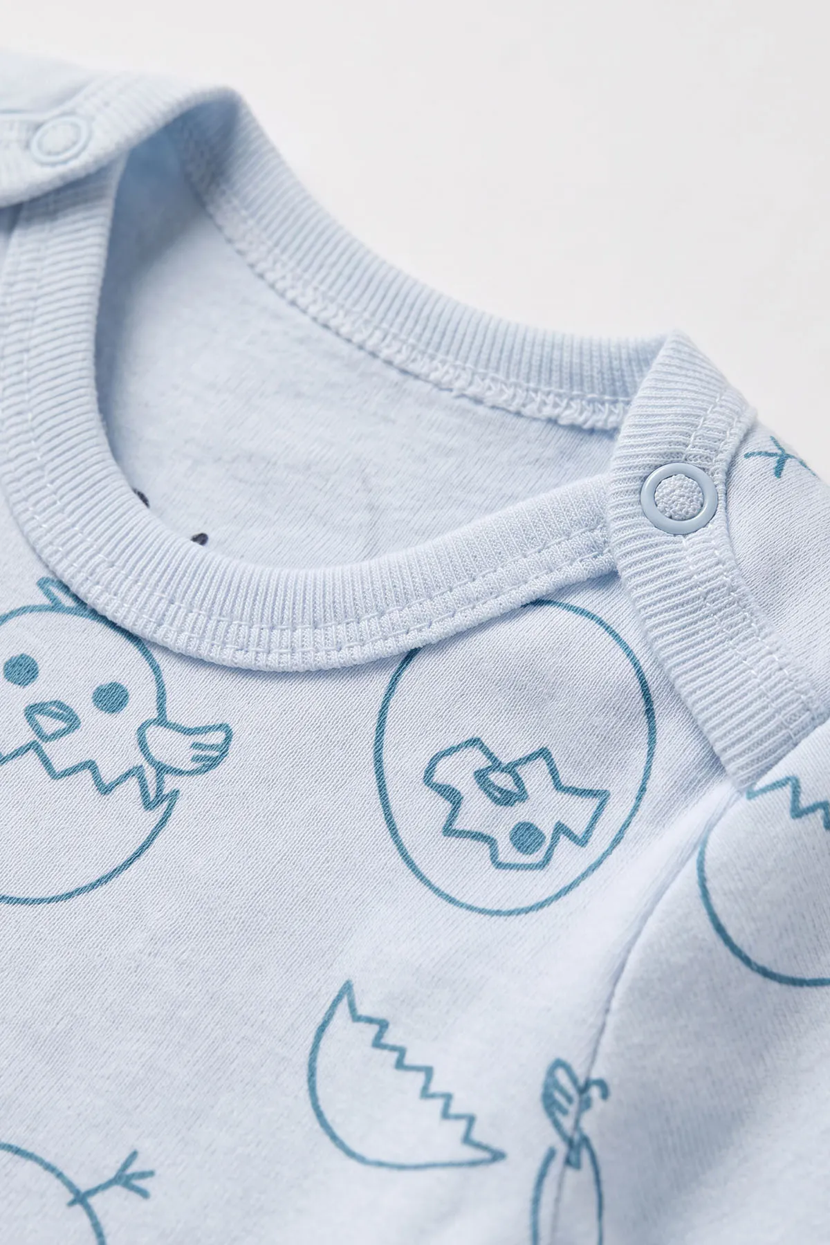 Bebe Mavisi (0-9 Ay) Civciv Desenli Bebek Çıtçıtlı Badi 482319