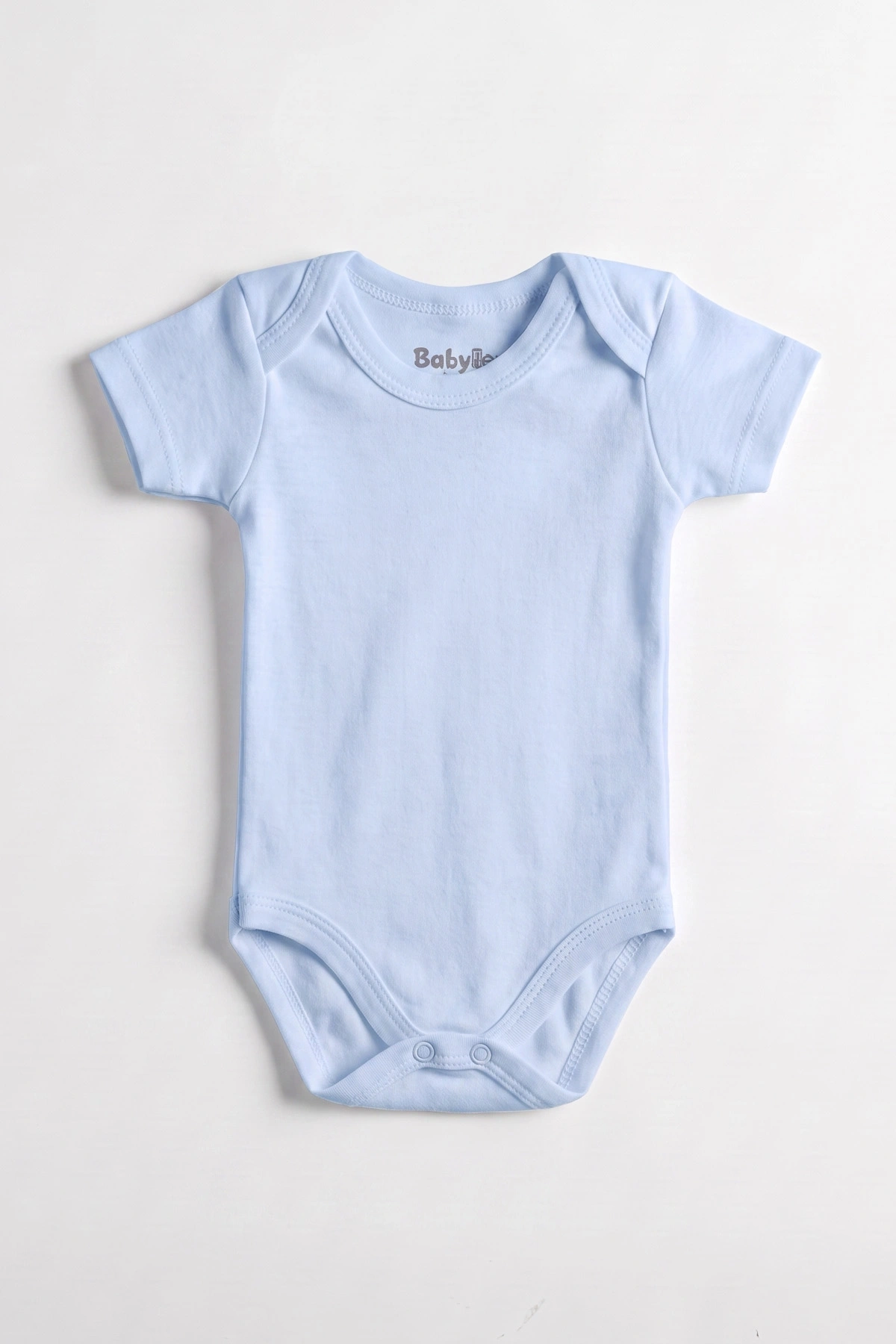 Bebe Mavisi (0-9 Ay) Düz Kısa Kol Bebek Çıtçıtlı Badi 482347