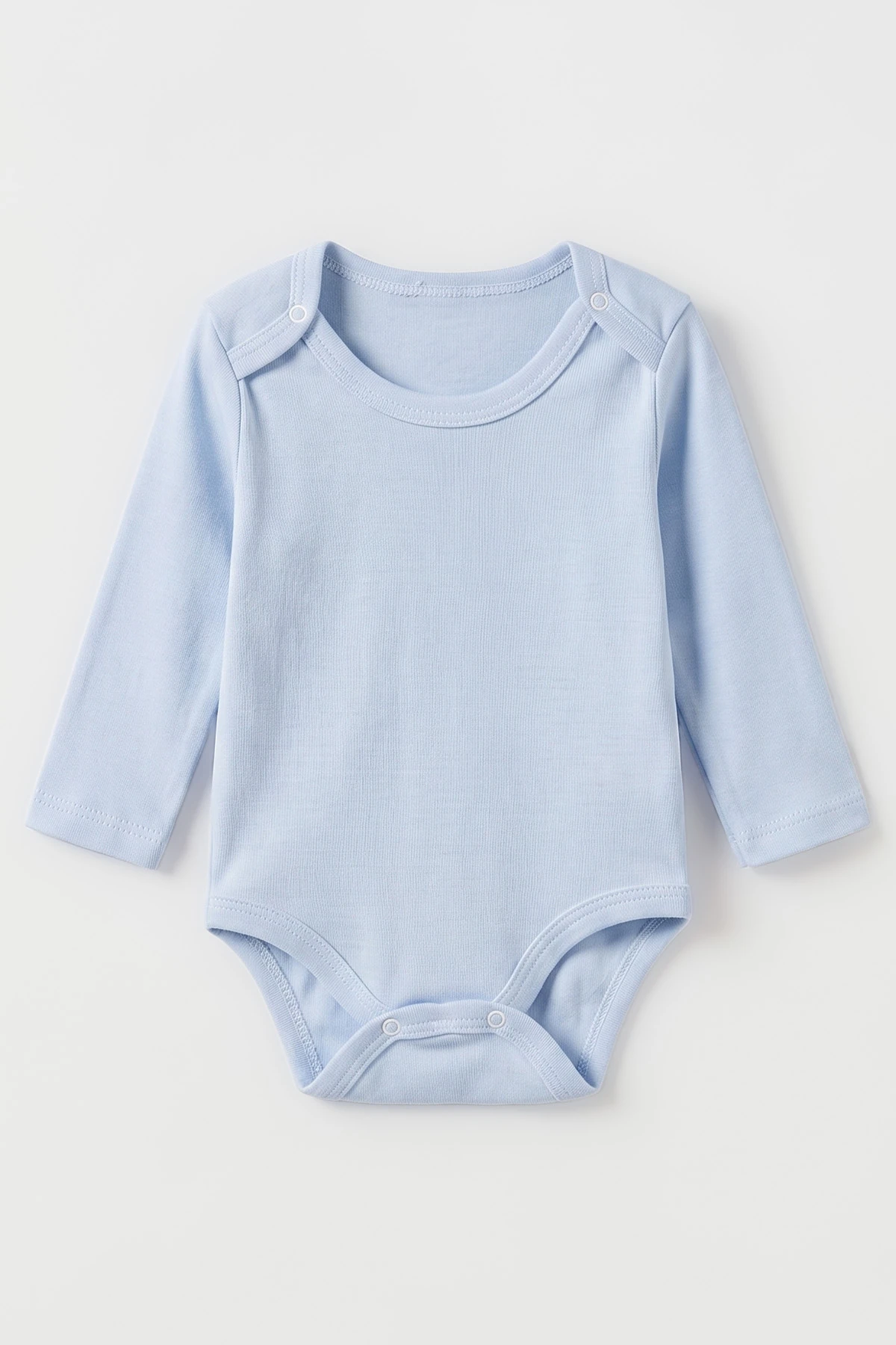 Bebe Mavisi (0-9 Ay )  Düz   Uzun Kollu   Bebek & Çocuk Çıtçıtlı Badi 480348