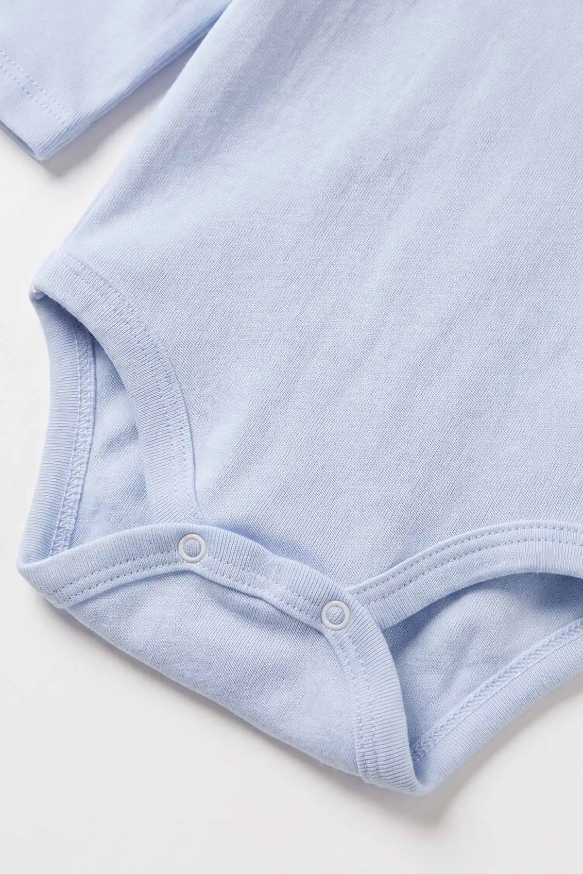 Bebe Mavisi (0-9 Ay ) Düz Uzun Kollu Bebek & Çocuk Çıtçıtlı Badi 480348