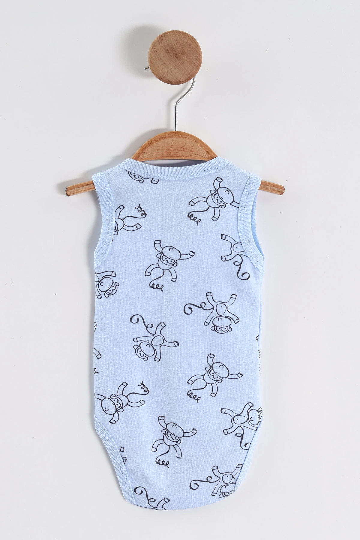 Bebe Mavisi (0-9 Ay )Maymun   Desenli Bebek&Çocuk Çıtçıtlı Badi 457244