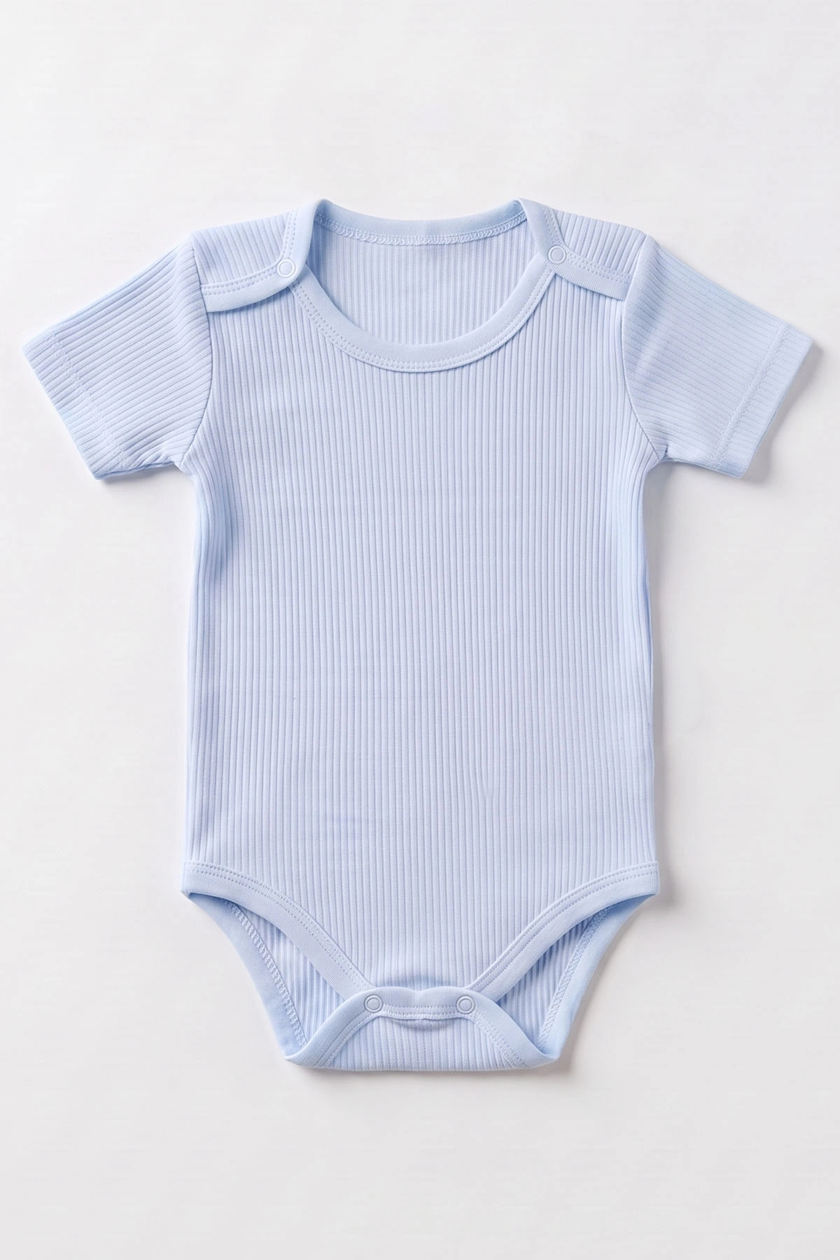 Bebe Mavisi (0-9 Ay ) Raporlu Düz   Kısa Kol  Bebek & Çocuk Çıtçıtlı Badi 480411