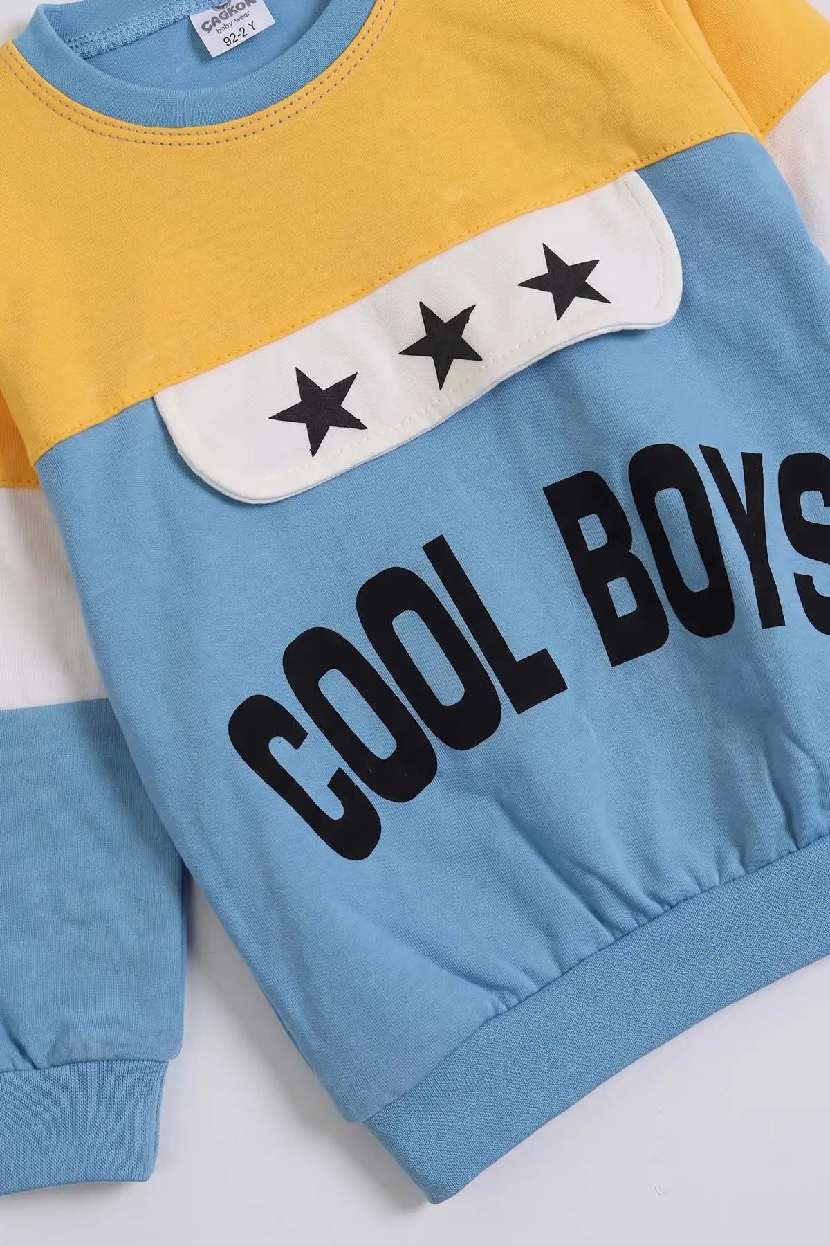 Bebe Mavisi (1-2 Yaş) Cool Boys Baskılı Yıldızlı 2'li Erkek Çocuk Takım 479974