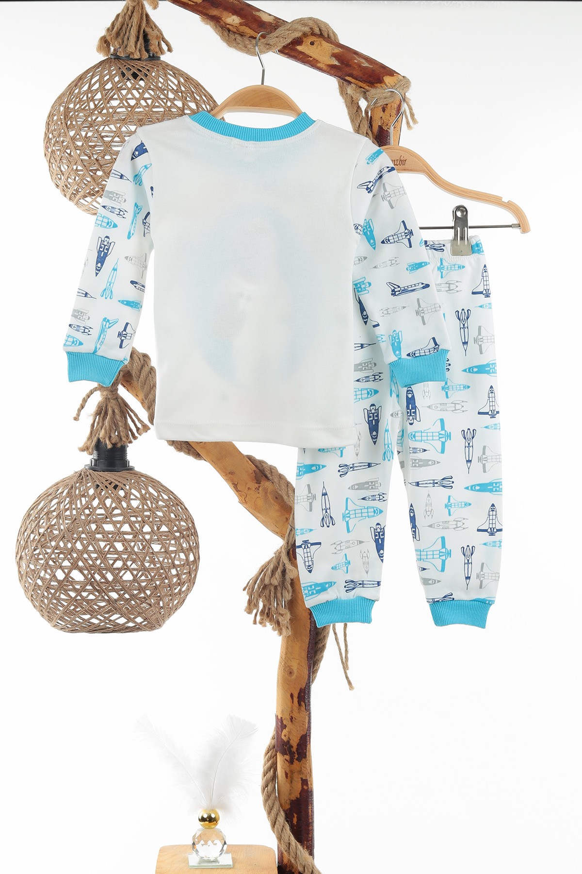 Bebe Mavisi (1-3 yaş) Astronot Baskılı Erkek Çocuk Pijama Takımı 137397