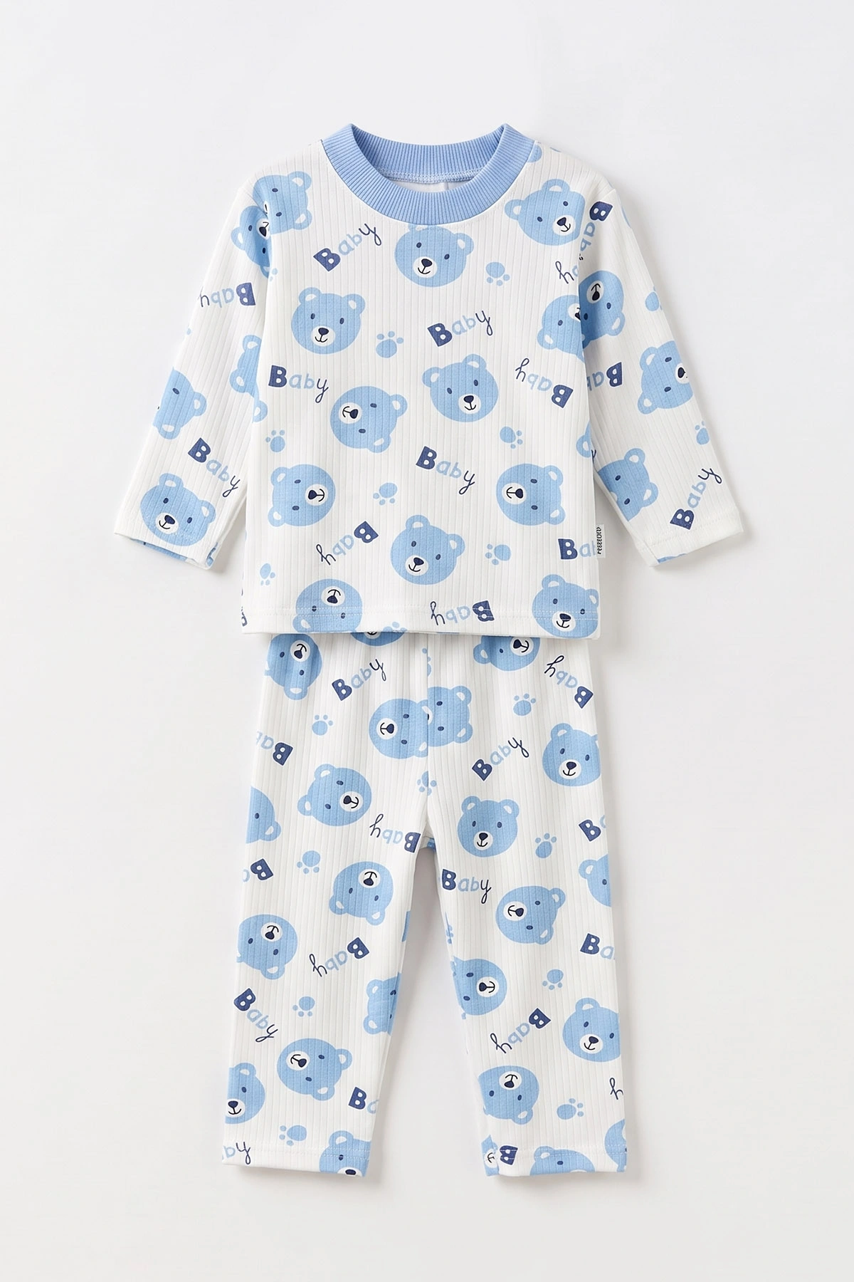 Bebe Mavisi (1-3 Yaş) Baby Baskılı Raporlu Çocuk Pijama Takım 498708