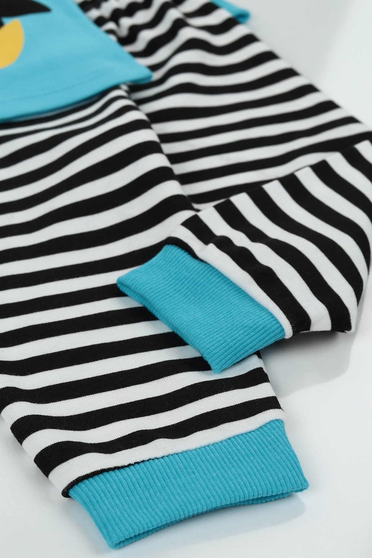 Bebe Mavisi (1-3 Yaş) Çizgili Penguen Erkek Çocuk Pijama Takımı 128984