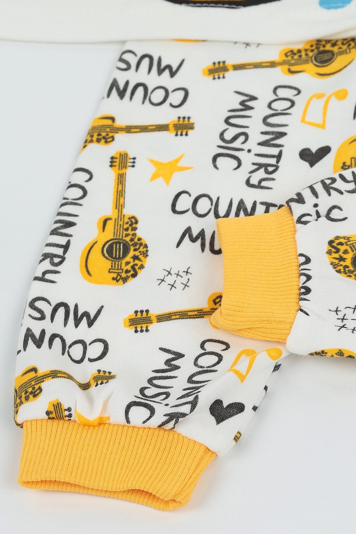 Bebe Mavisi (1-3 Yaş) Gitar Tiesta Baskılı Erkek Çocuk Pijama Takım 135564