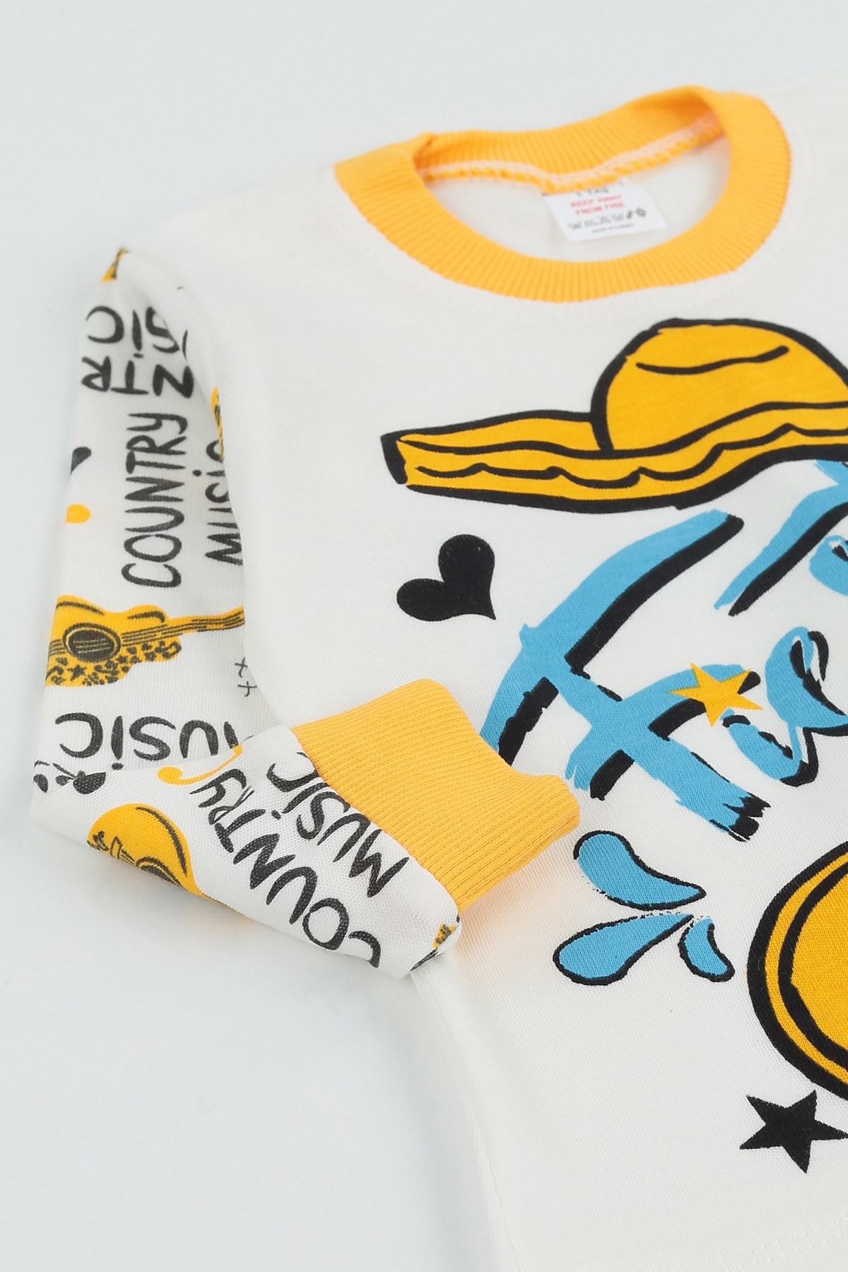 Bebe Mavisi (1-3 Yaş) Gitar Tiesta Baskılı Erkek Çocuk Pijama Takım 135564