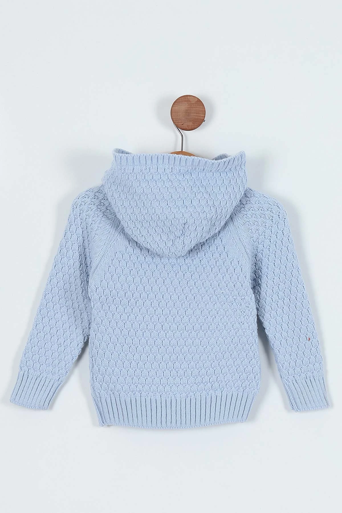 Bebe Mavisi ( 1-3 Yaş) İçi Kürklü Kapüşonlu Kız Çocuk Hırka 236444