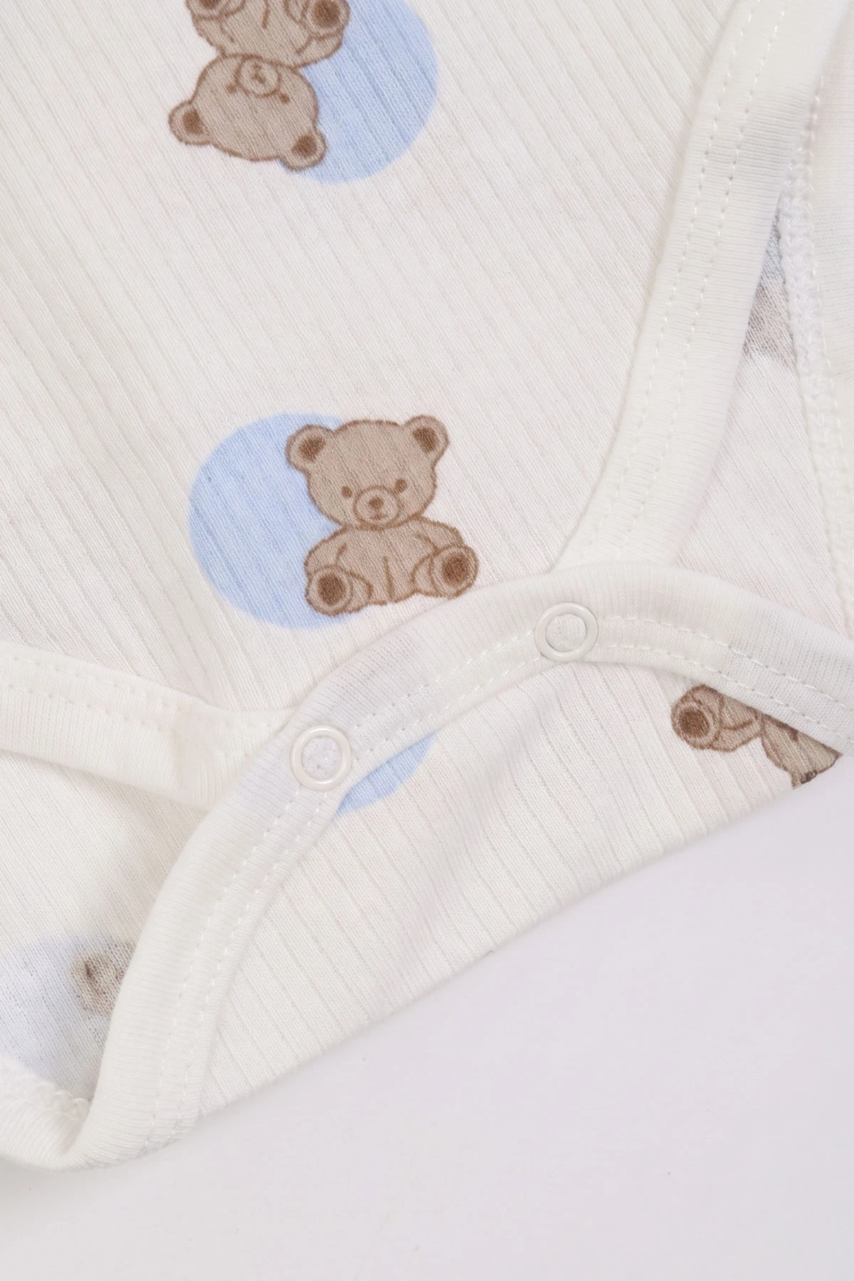 Bebe Mavisi (1-3 Yaş) Puanlı Ayıcık  Baskılı   Uzun Kollu   Bebek & Çocuk Çıtçıtlı Badi 480326