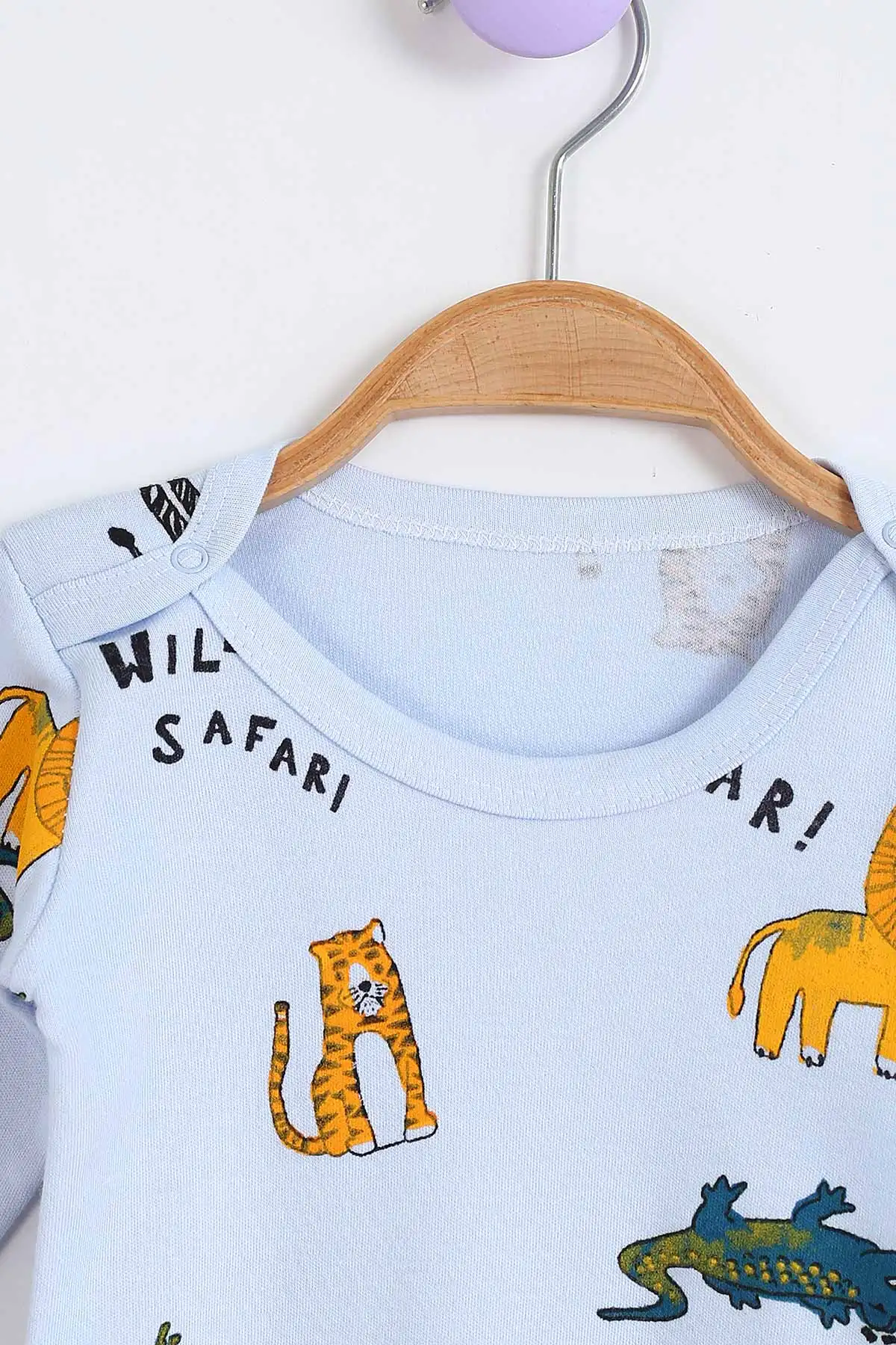 Bebe Mavisi (1-3 Yaş) Safari Desenli Uzun Kollu Bebek Badi 304675