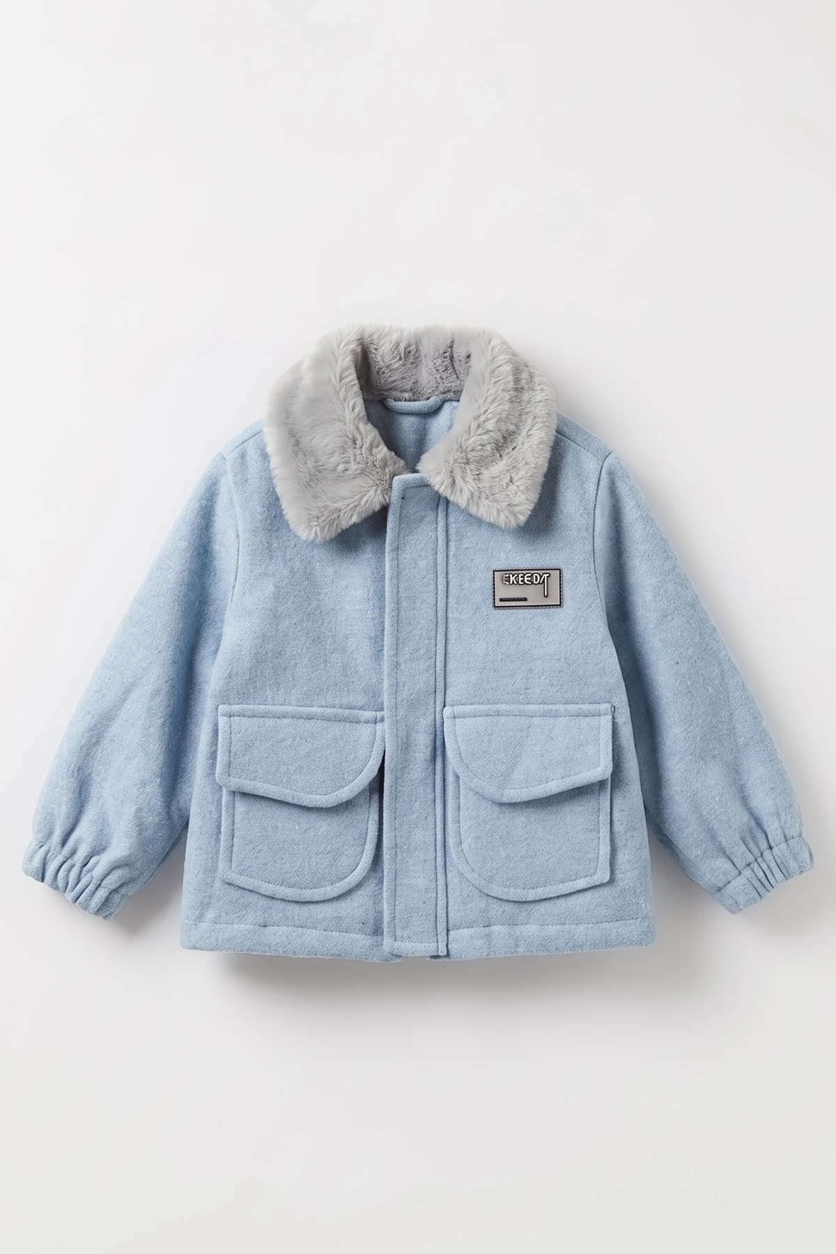Bebe Mavisi (1-5 Yaş) Kürk Yaka Kaşe Erkek Çocuk Mont 495770