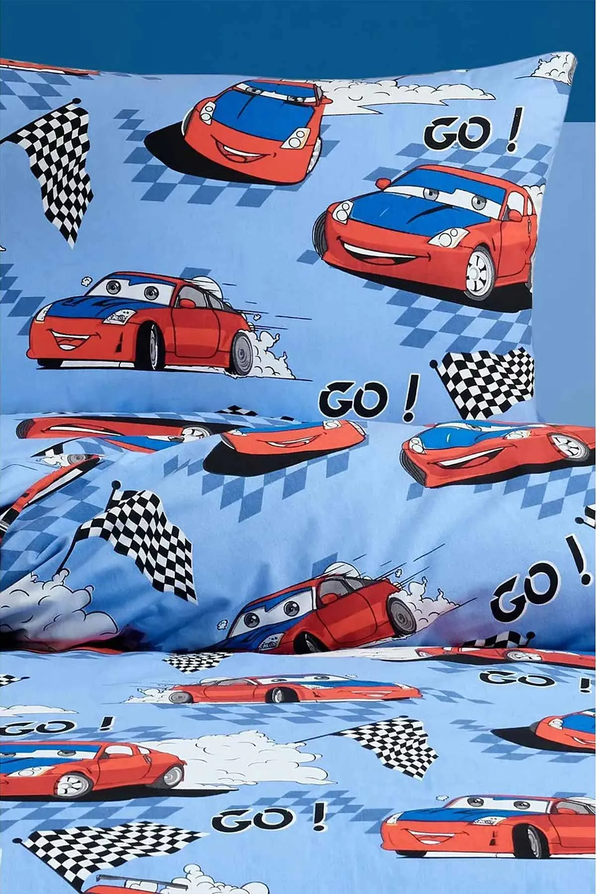 Bebe Mavisi 160x240 Cm Evnur Desenli Tek Kişilik Nevresim Takımı 455113
