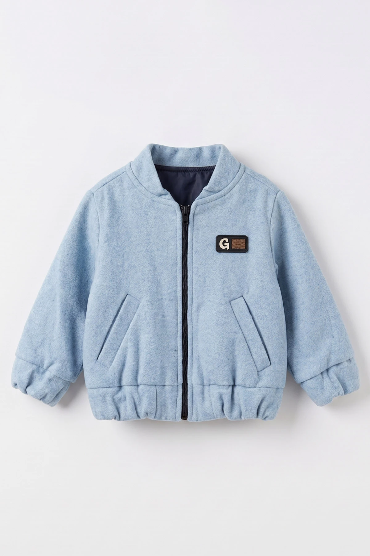 Bebe Mavisi (2-5 Yaş) Astarlı Cepli Kaşe Erkek Çocuk Mont 495827