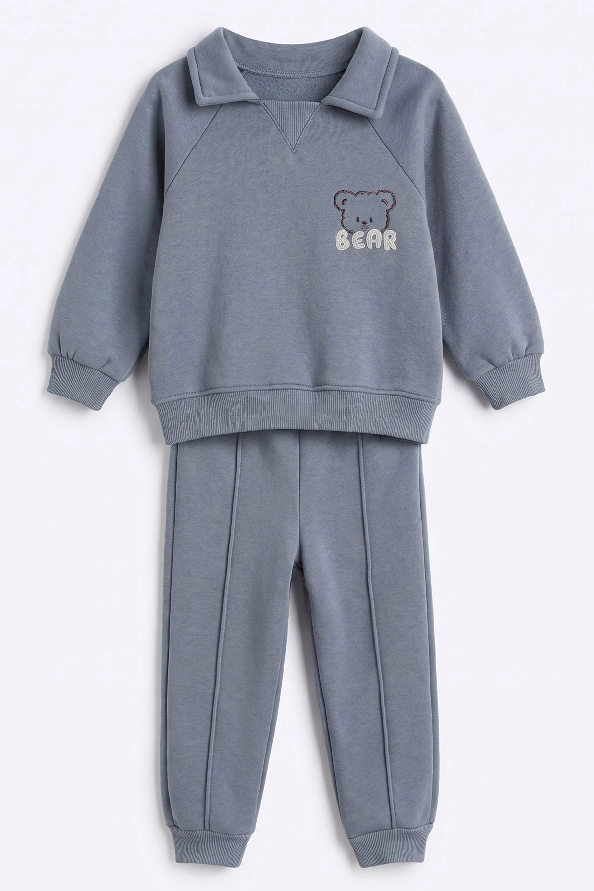 Bebe Mavisi (2-5 Yaş) Yakalı Çimalı İçi Şardonlu Erkek Çocuk Takım 493520