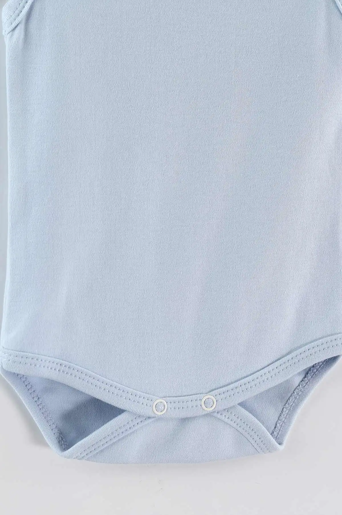 Bebe Mavisi ( 3-12 Ay) Sıfır Kol Düz Bebek&Çocuk Çıtçıtlı Badi 467342