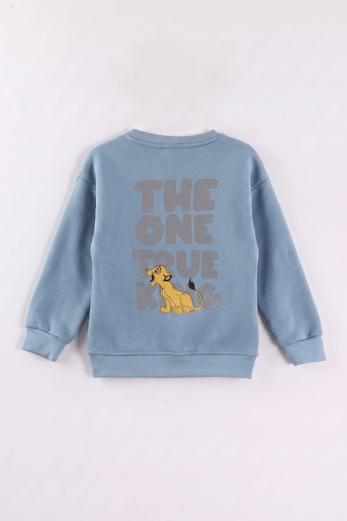 Bebe Mavisi (3-12 Yaş) Aslan Baskılı Şardonlu 3 İp Erkek Çocuk Sweatshirt 473923