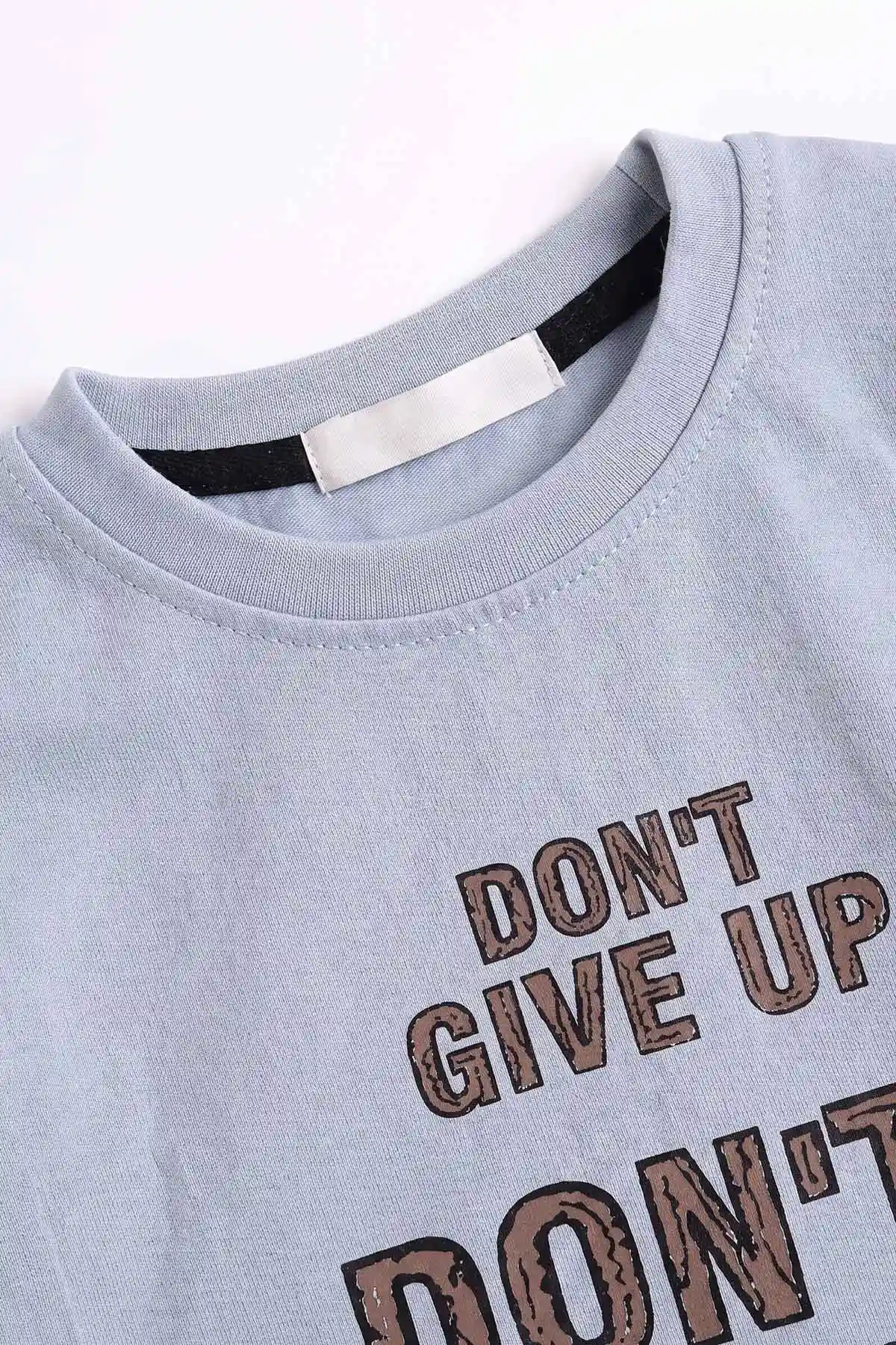Bebe Mavisi (3-12 Yaş) Dont Give Baskılı Erkek Çocuk Sweatshirt 479168