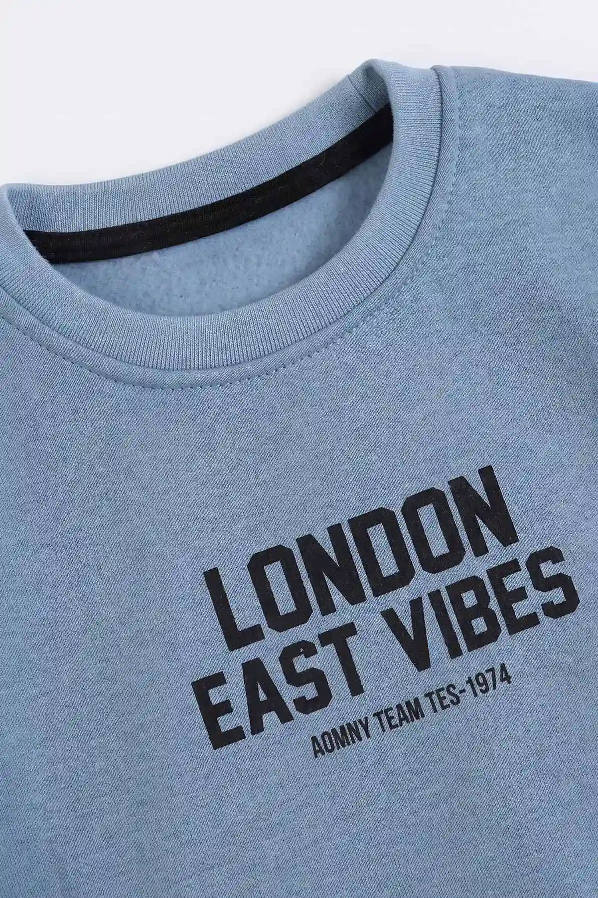 Bebe Mavisi (3-12 Yaş) London  Baskılı 3 İp Şardonlu  Erkek Çocuk Sweatshirt 478997