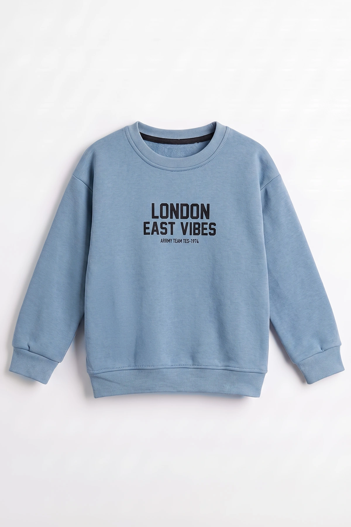 Bebe Mavisi (3-12 Yaş) London  Baskılı 3 İp Şardonlu  Erkek Çocuk Sweatshirt 478997